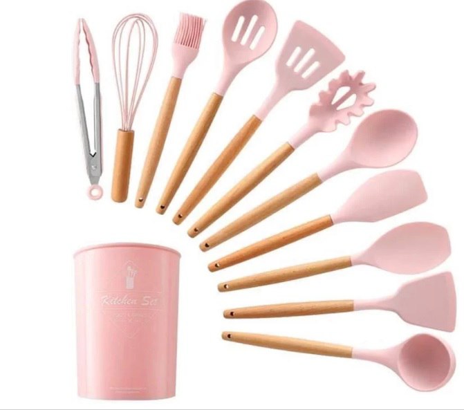 Set de 12 Utensilios de Cocina de Silicona - Antiadherentes y Resistentes al Calor