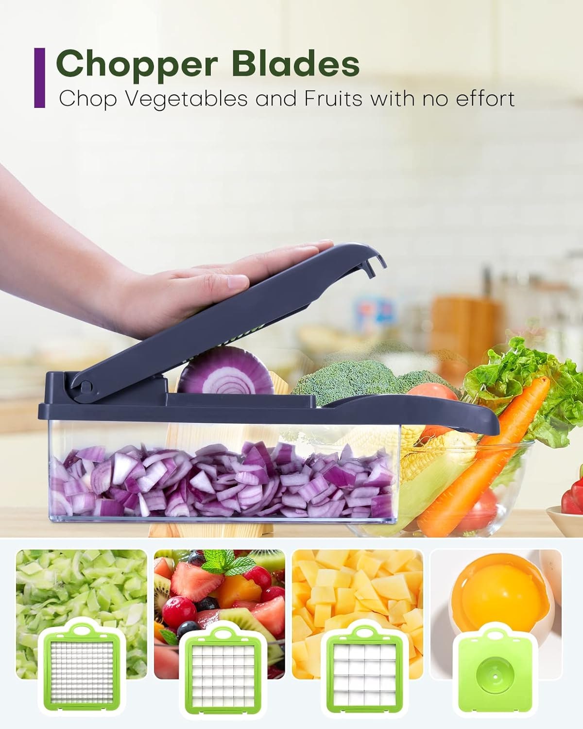 Cortador de Verduras Multifuncional 14 en 1 — Pica, Rebana y Ralla en Segundos